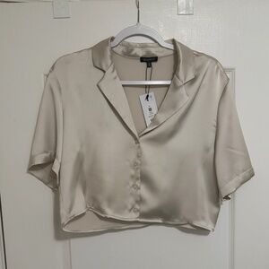 Cropped Satin Blouse